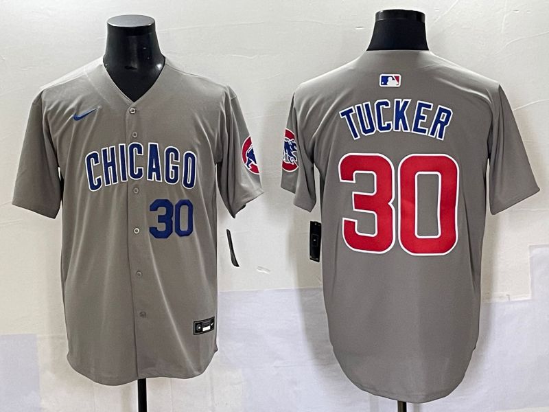 Men 2025 Chicago Cubs #30 Tucker Grey Game Nike MLB Jersey style 7034->chicago cubs->MLB Jersey